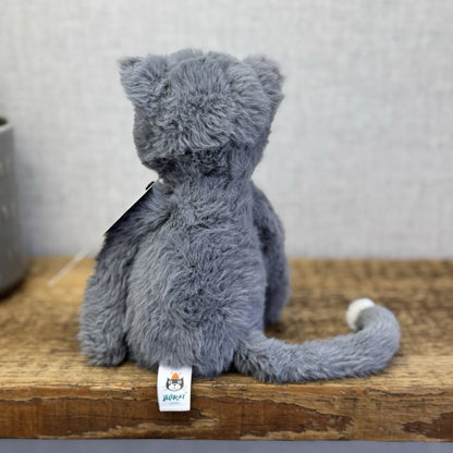Jellycat Sweetie Kitten - Small Fluffy Light Grey Beanie Kitten (repaired)