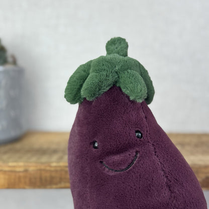 Jellycat Amueable EggPlant - Aubergine With Legs Rare Purple Veg Plush NWOT 11"