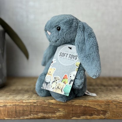 Jellycat Small Dusky Blue Bashful Bunny - Small Grey/Blue Rabbit Bunny 8"