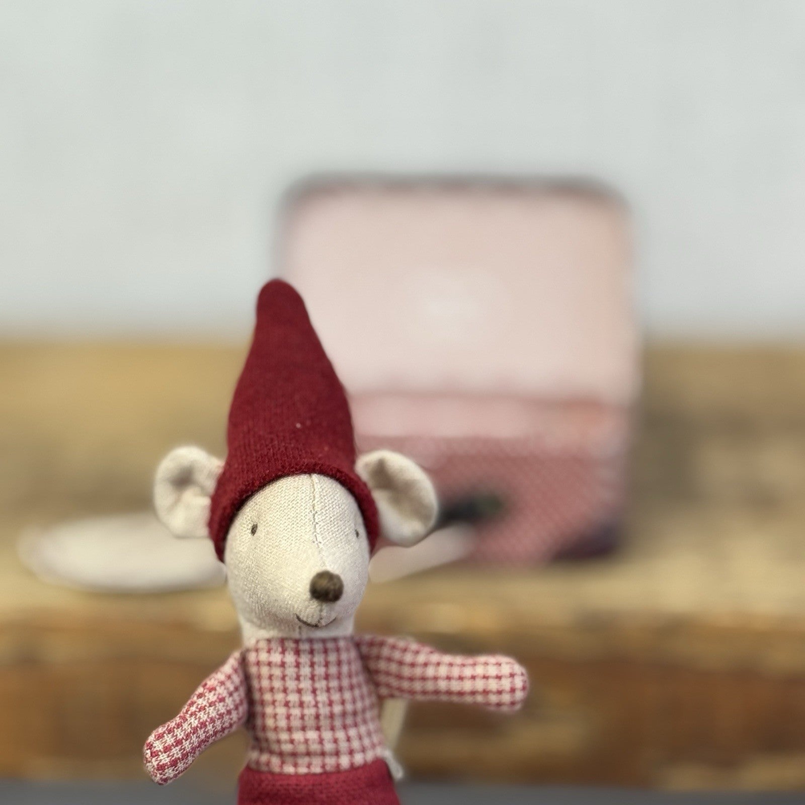 Maileg Christmas Baby Mouse In Travel Suitcase - Miniature Baby Pixie NWT