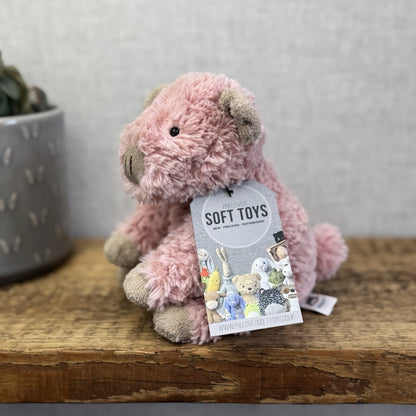 Jellycat Small Fuddles Pig - Pink Piglet Textured Beanie Retired Rare 8"