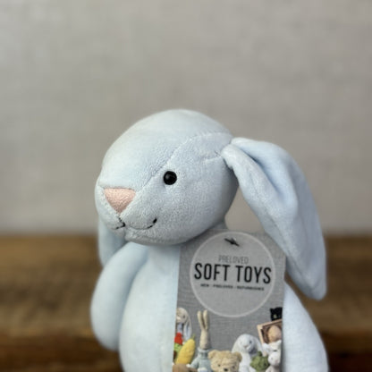 Jellycat My First Bunny Blue - Baby Soft Baby Rabbit Toy Velour Beanie Beige 8”