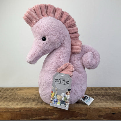 Jellycat Sienna Seahorse - Pink Medium Size Seahorse Beanie Retired 10"