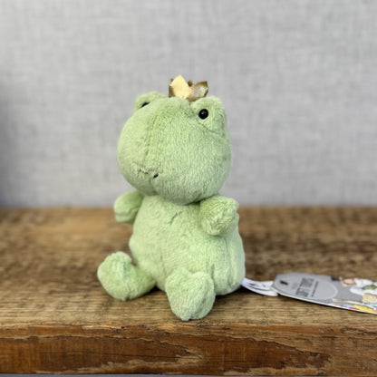 Jellycat Crowning Croaker Frog - Miniature Green Frog With Crown Soft Toy NWOT