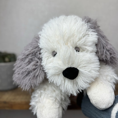 Jellycat Floofie Sheepdog - Large Shaggy Sheepdog Soft Toy Beanie Plush 19"