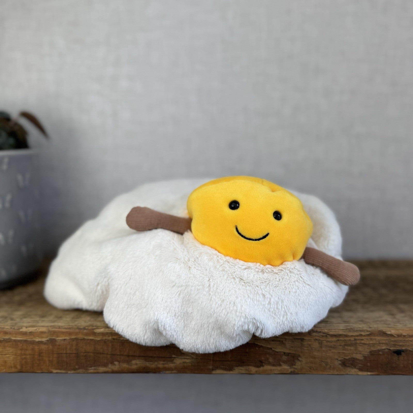 Jellycat Amuseable Fried Egg - Retired Egg Soft Toy Food Beanie Plush 8” (#2)