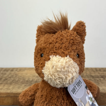 Jellycat Flossie Pony - Textured Retired Brown Horse Soft Toy Rare 10"