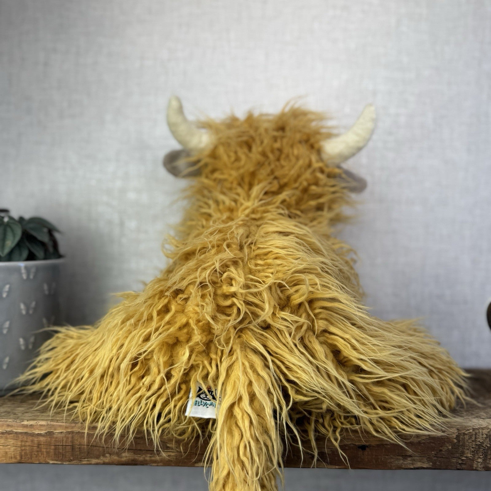 Jellycat Medium Truffles Cow - Fluffy Cow Cushion - Highland Cow 16”