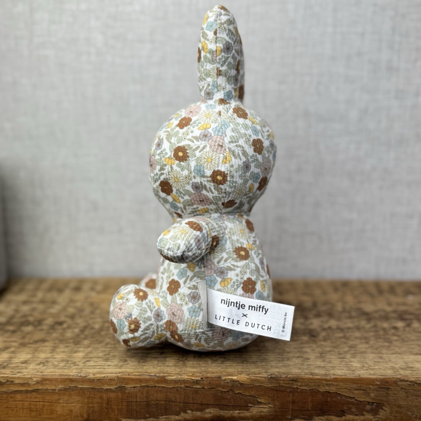 Nijntje Miffy X Little Dutch Collab Collectible Retired Beige Floral 9”