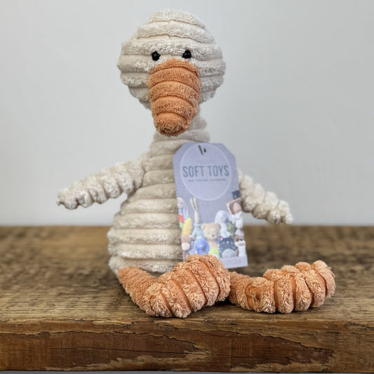 Jellycat Cordy Roy Duck Goose Small Cord Soft Toy Beanie Rare Retired 10"