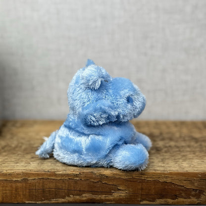 Russ Berrie Luvvies - Lauren Blue Hippo - Mini Beanie Pudding Soft Toy 4" NWT
