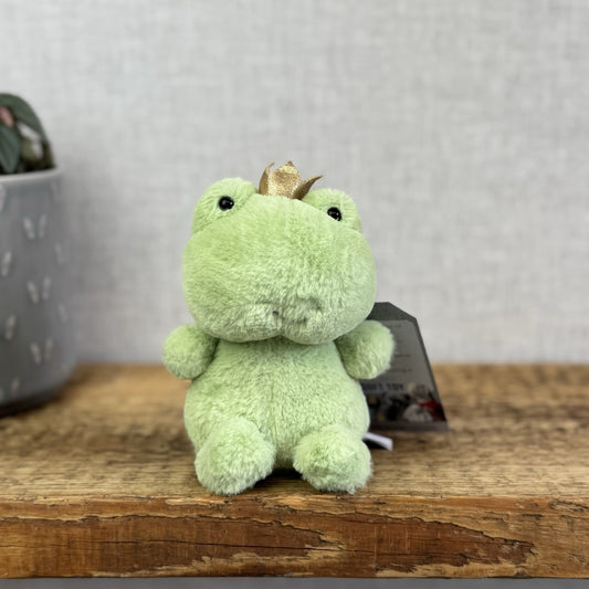 Jellycat Crowning Croaker Mini Green Frog Beanie Soft Toy Plush Small 6"