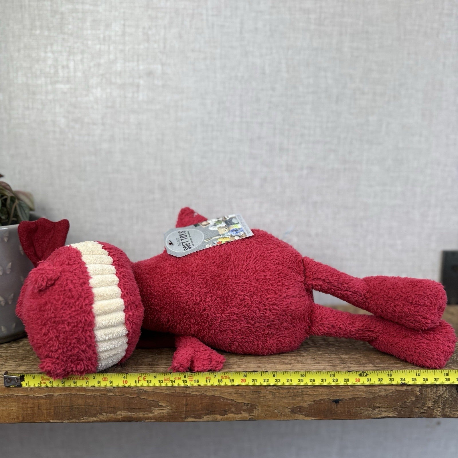 Jellycat Medium Toothy Dragon- Large Red Winged Dragon Smiling Rare Retired 16”