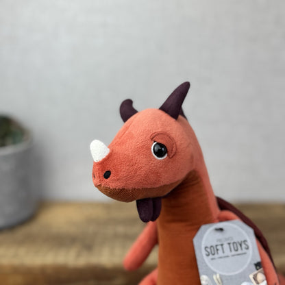 Jellycat Paprika Dragon - Red Retired Jellycat Dragon Soft Toy Plush Beanie 12"