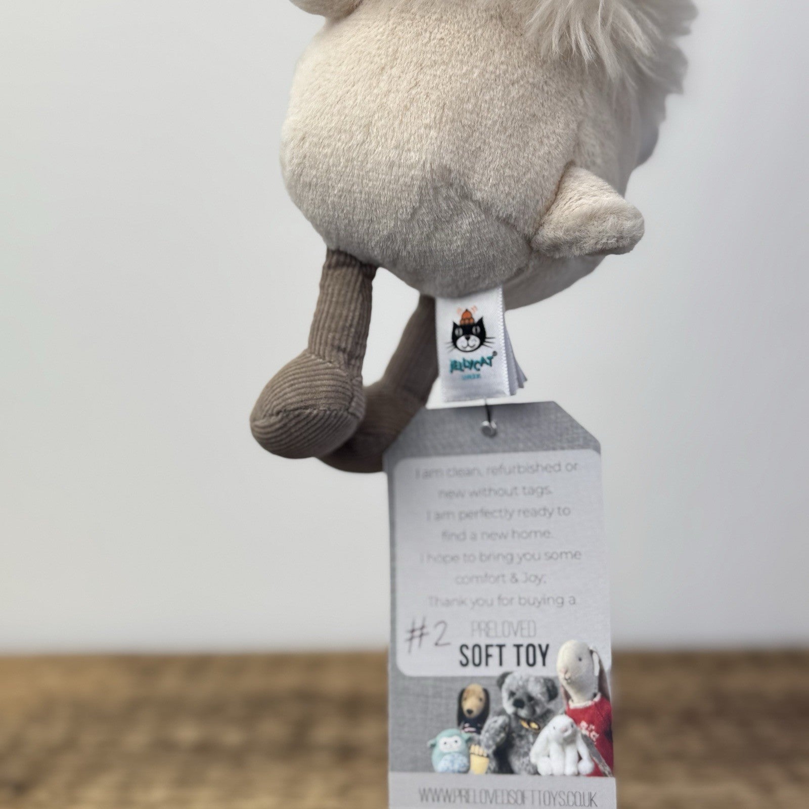 Jellycat Amuseabean Ram - Small Cream Beanie Goat Farm Animal Toy Retired (#2)
