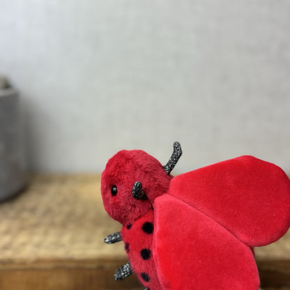 Jellycat Loulou Love Bug - Mini Ladybird Soft Toy Beanie Plush New With Tags 5"