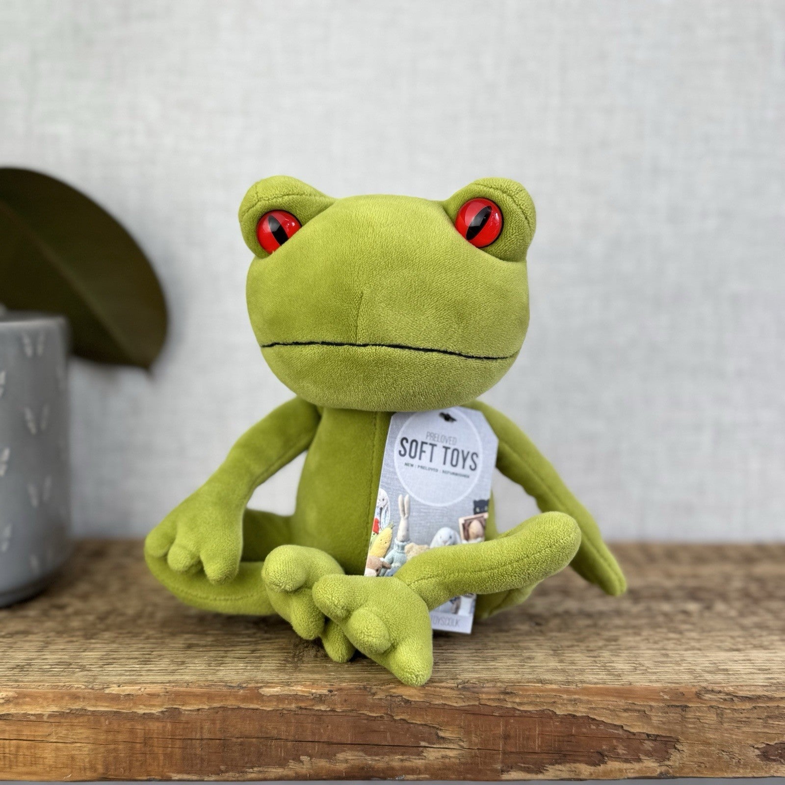 Jellycat Medium Tad Tree Frog - Retired Velour Big Red Eye Beanie Frog Plush 9"