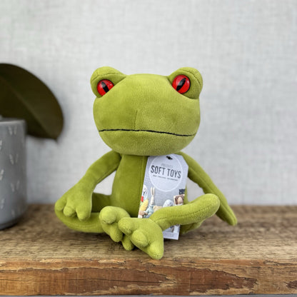 Jellycat Medium Tad Tree Frog - Retired Velour Big Red Eye Beanie Frog Plush 9"