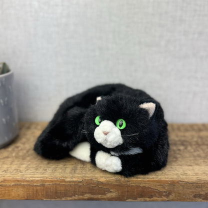 Russ Berrie Cat Storm Small - Sleeping Black Cat Green Eyes Toy Vintage Beanie