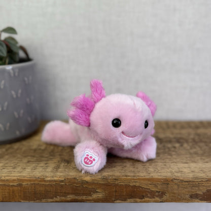 Build A Bear Pink Axolotl Sea Creature Mini Beans  - Small Beanbag BAB NWOT 7"