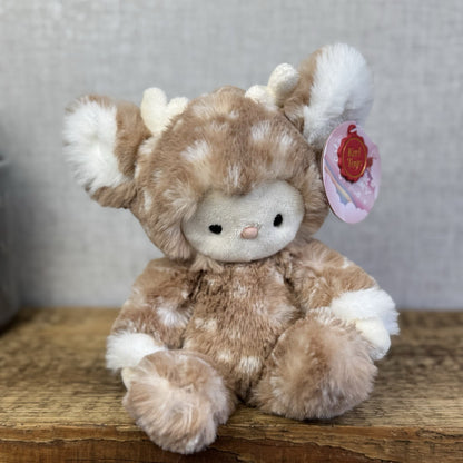 Keel Toys Snugglebies Soft Toy Deer Plush Beanie - Small Cute Winter Plush Tags