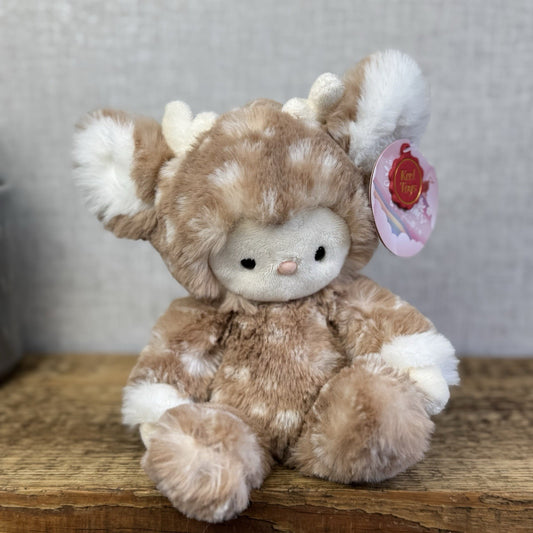 Keel Toys Snugglebies Soft Toy Deer Plush Beanie - Small Cute Winter Plush Tags