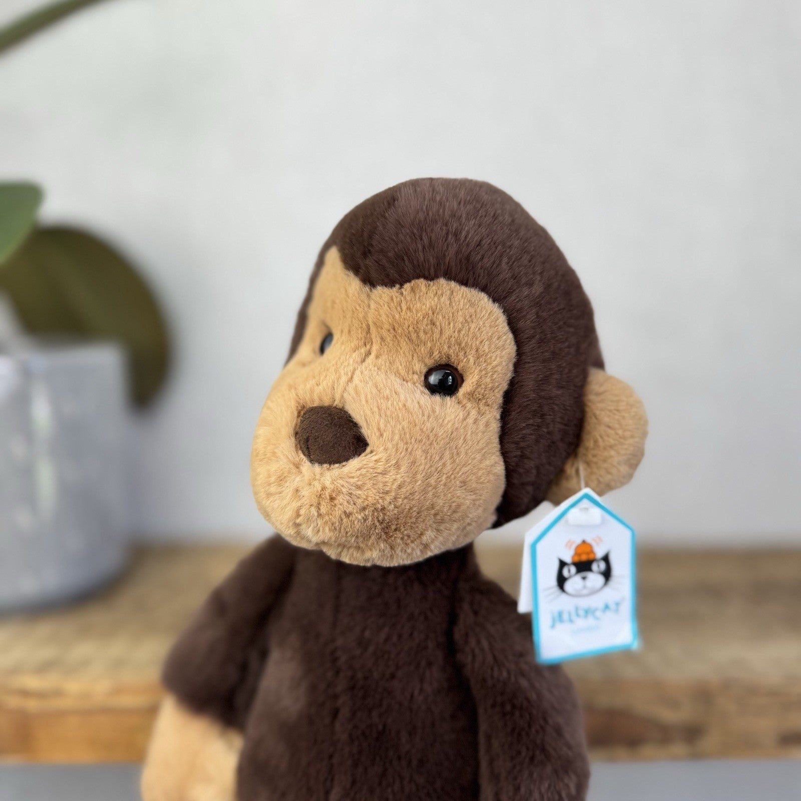 Jellycat Wumper Monkey - New With Tags Deep Brown Monkey Soft Beanie Retired 12”