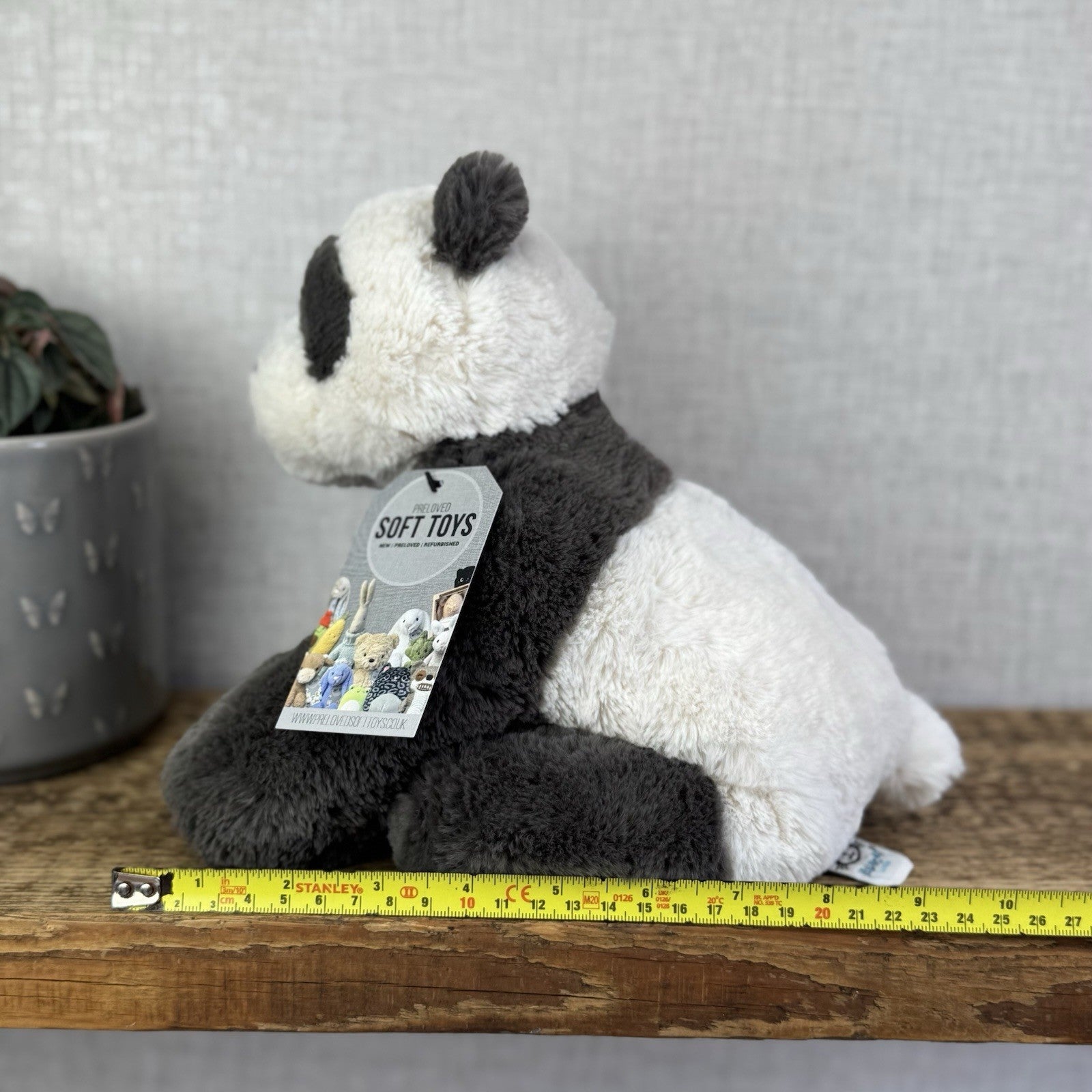 Jellycat Medium Huggady Panda - Floppy Panda Beanie Plush Soft Toy Retired 10"