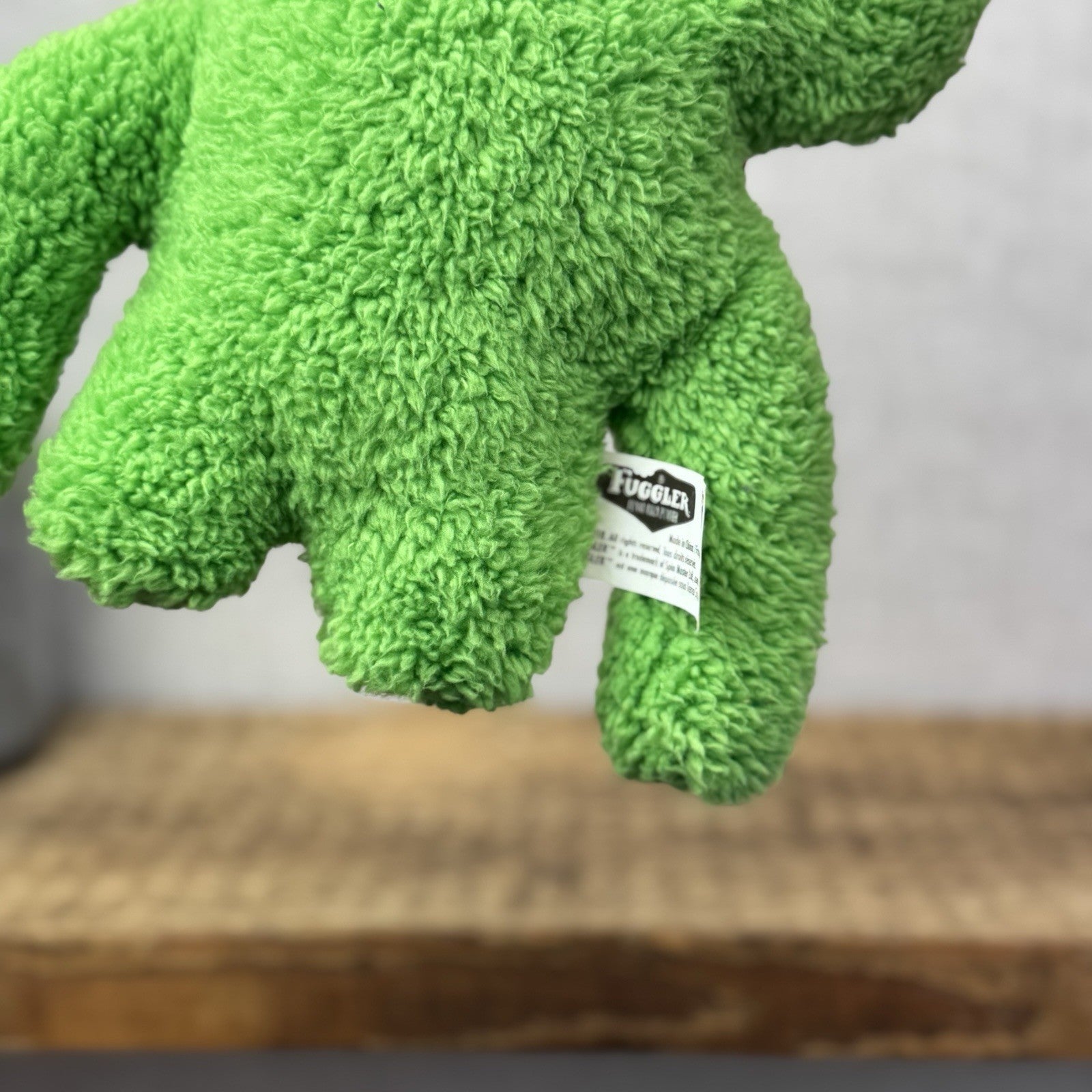 Fuggler Squidge Snuggler Bright Green Funny Ugly Monster Soft Toy Retired 