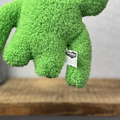 Fuggler Squidge Snuggler Bright Green Funny Ugly Monster Soft Toy Retired 