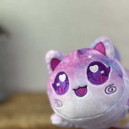 Aphmau MeeMeows - Celestial Galaxy Cat - Pocket Squishy Cat Pink Small Cat 5"
