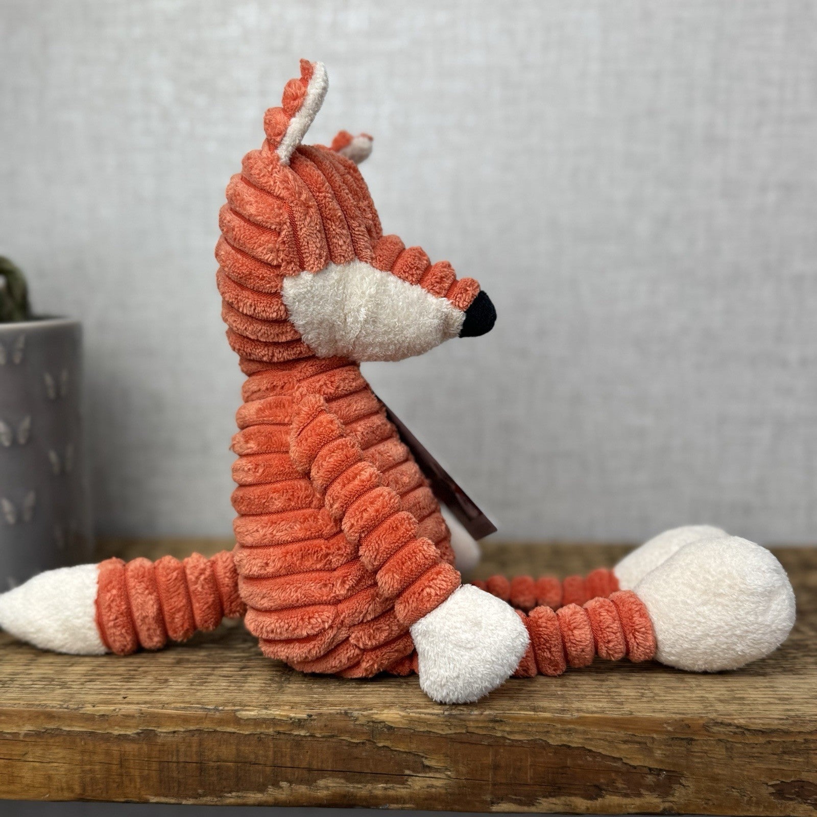 Jellycat Baby Cordy Roy Fox Soft Toy Beanie - Red Fox Corduroy Plush Beanie 12"