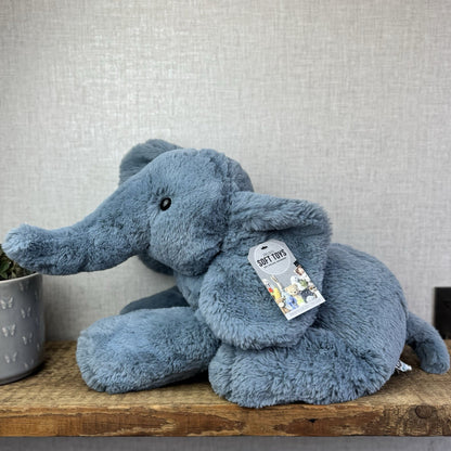 Jellycat Large Huggady Elephant - Big Floppy Elephant Beanie Rare/Retired 26"