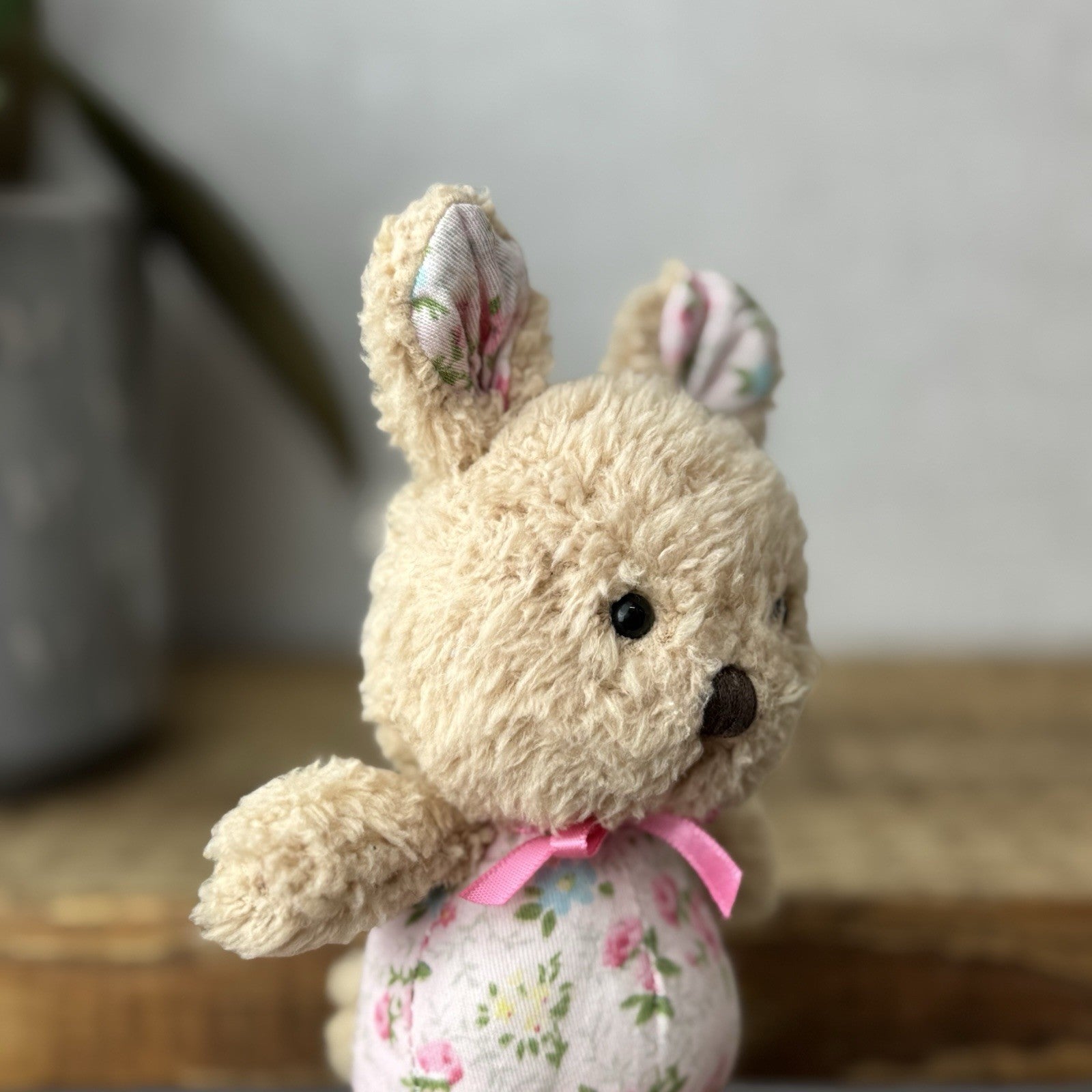 Jellycat Tiny Bonita Bunny Rabbit - Tiny Rabbit Floral Tummy & Bow Vintage 5”