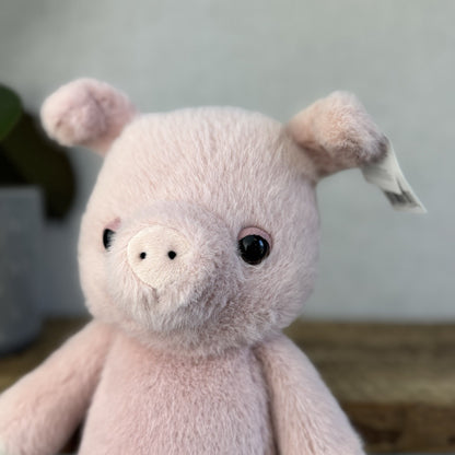 Jellycat Beepi Pig - Medium Fluffy Pig Beanie Soft Toy Cute Farm Plush 12"