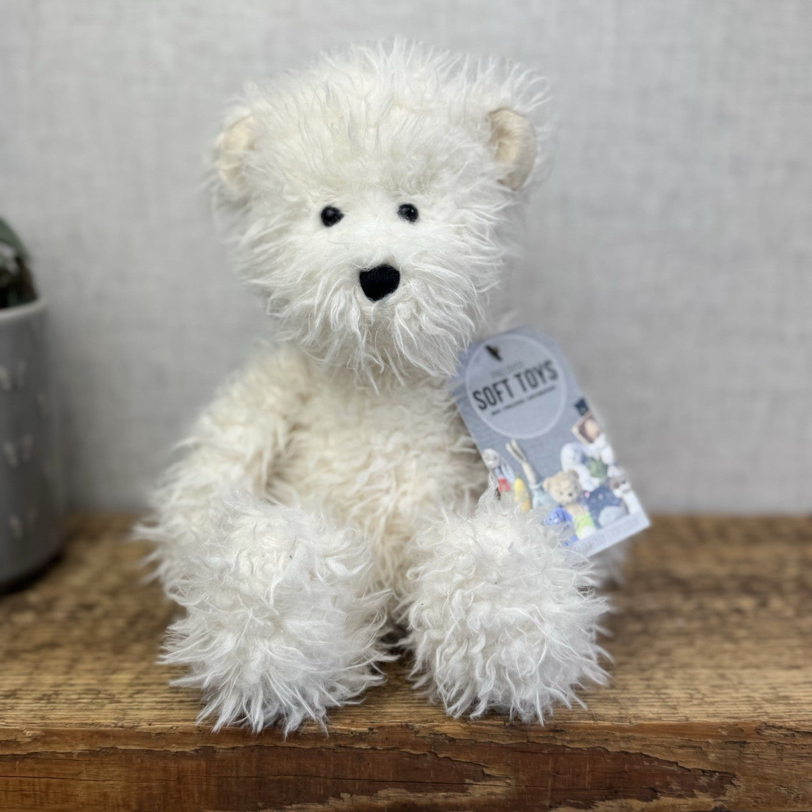 Jellycat Angora Blizzard Bear - Fluffy Medium White Bear Soft Toy Retired 12"