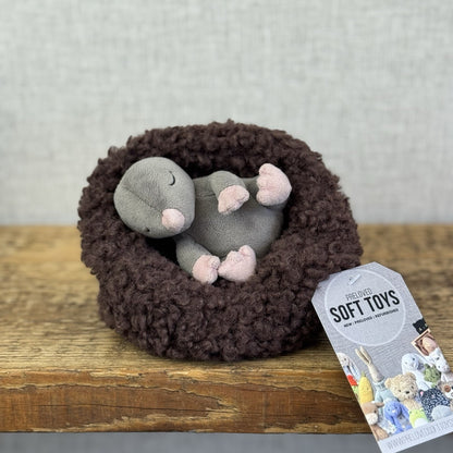 Jellycat Hibernating Mole- Baby Sleeping Mole & Nest Soft Toy Plush Cute NWOT 5”