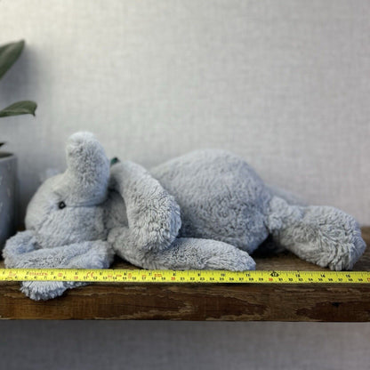 Jellycat Large Bashful Elephant - Large Grey Elephant Beanie 16” - Rare Retired