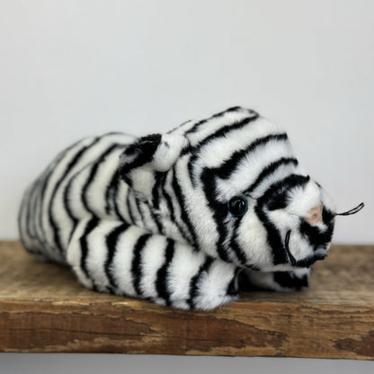 TY Beanie Buddies Blizzard- Beanie Laying White Tiger Soft Toy 2000s