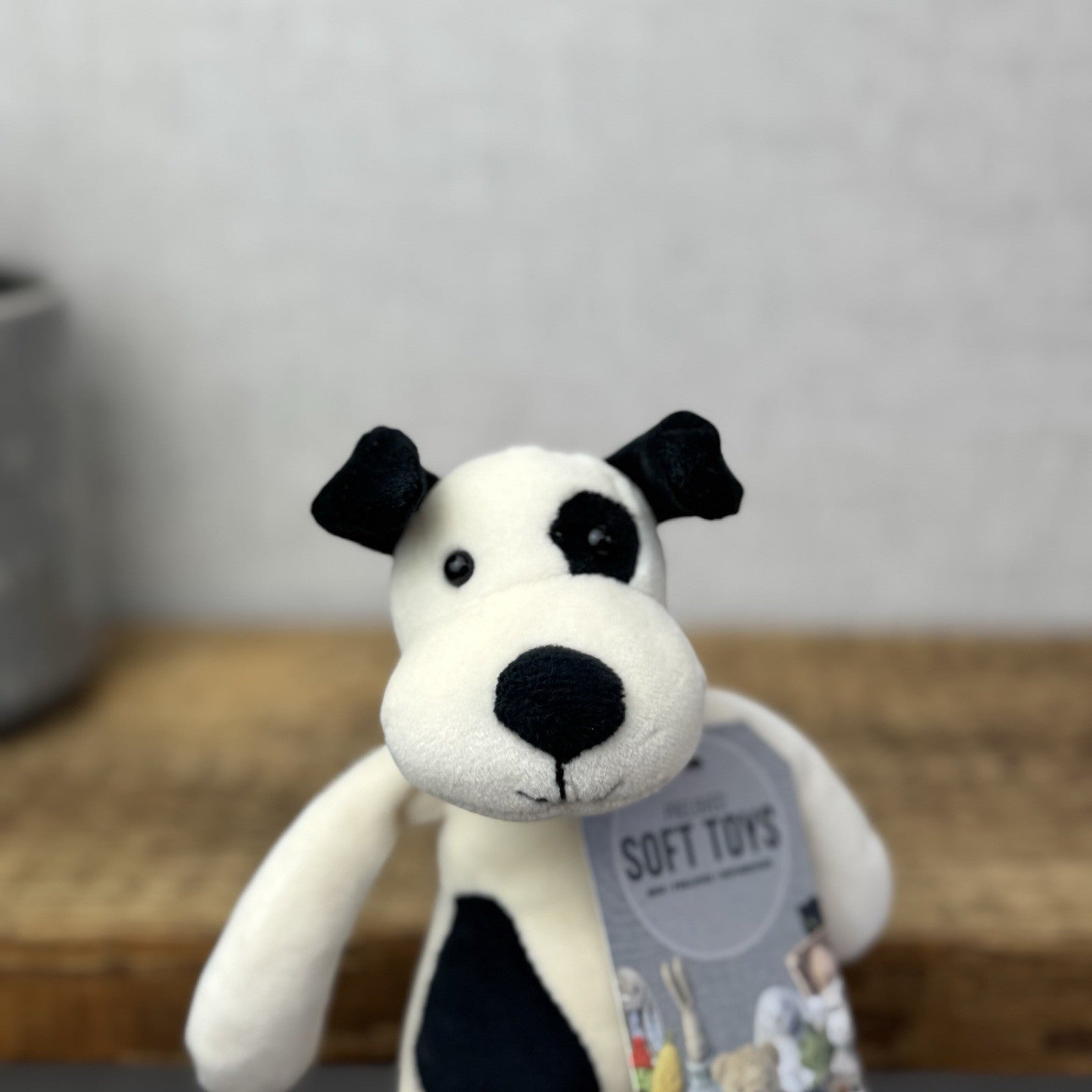 Jellycat My First Puppy Bashful - Small Velour Cream/Black Dog Retired 8" (#2)