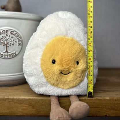 Jellycat Large Amuseable Happy Boiled Egg Soft Toy Comforter White Yellow Plush