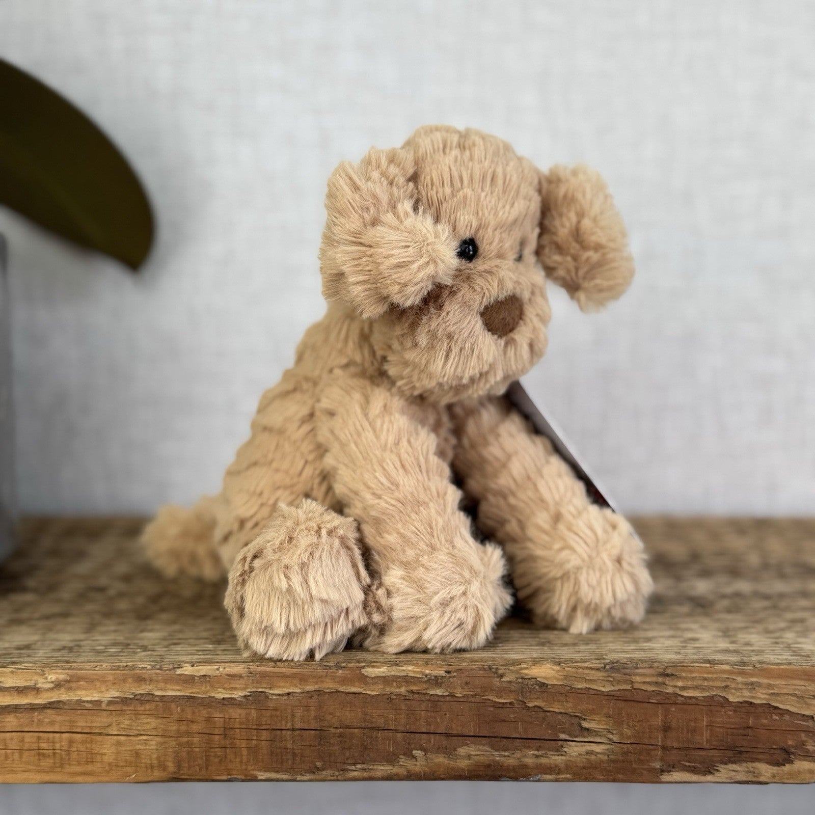Jellycat Small Fuddlewuddle Puppy - Small Sitting Textured Honey Dog Retired 6"