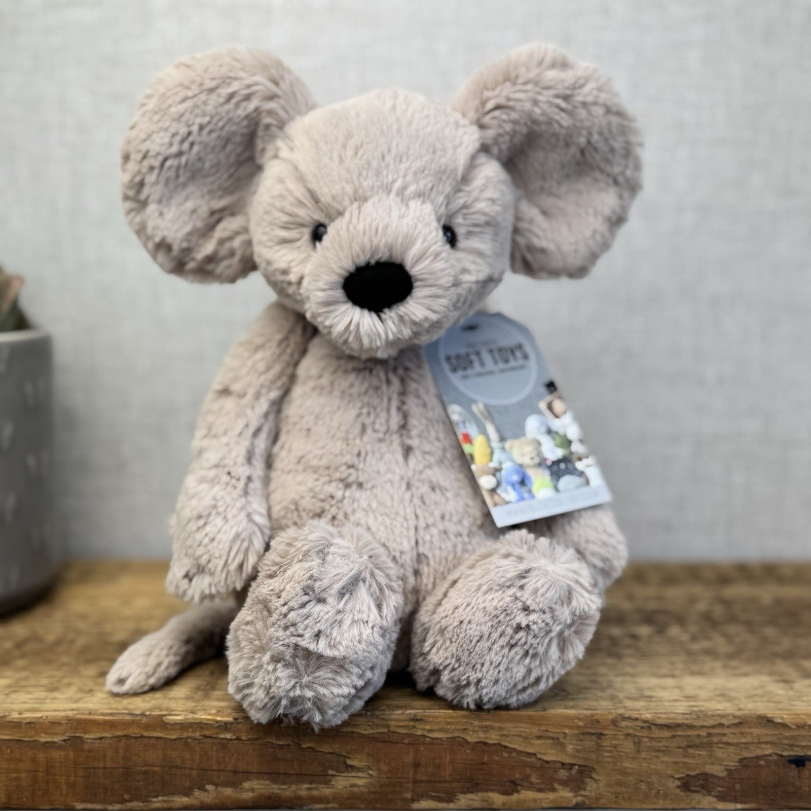 Jellycat Medium Grey Bashful Mouse - Mouse Soft Toy Whiskers Retired Rare 12"