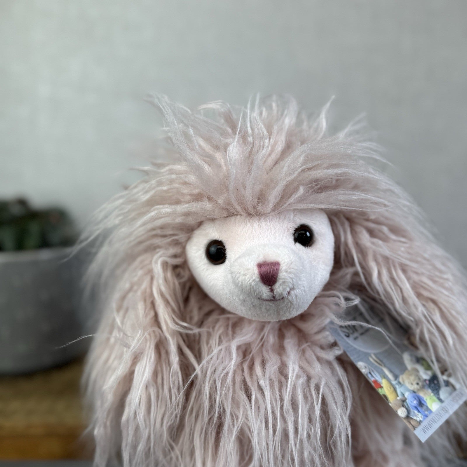 Bukowski Bears Princess Poddle - Pink Long Hair Fluffy Poodle Soft Toy Beanie