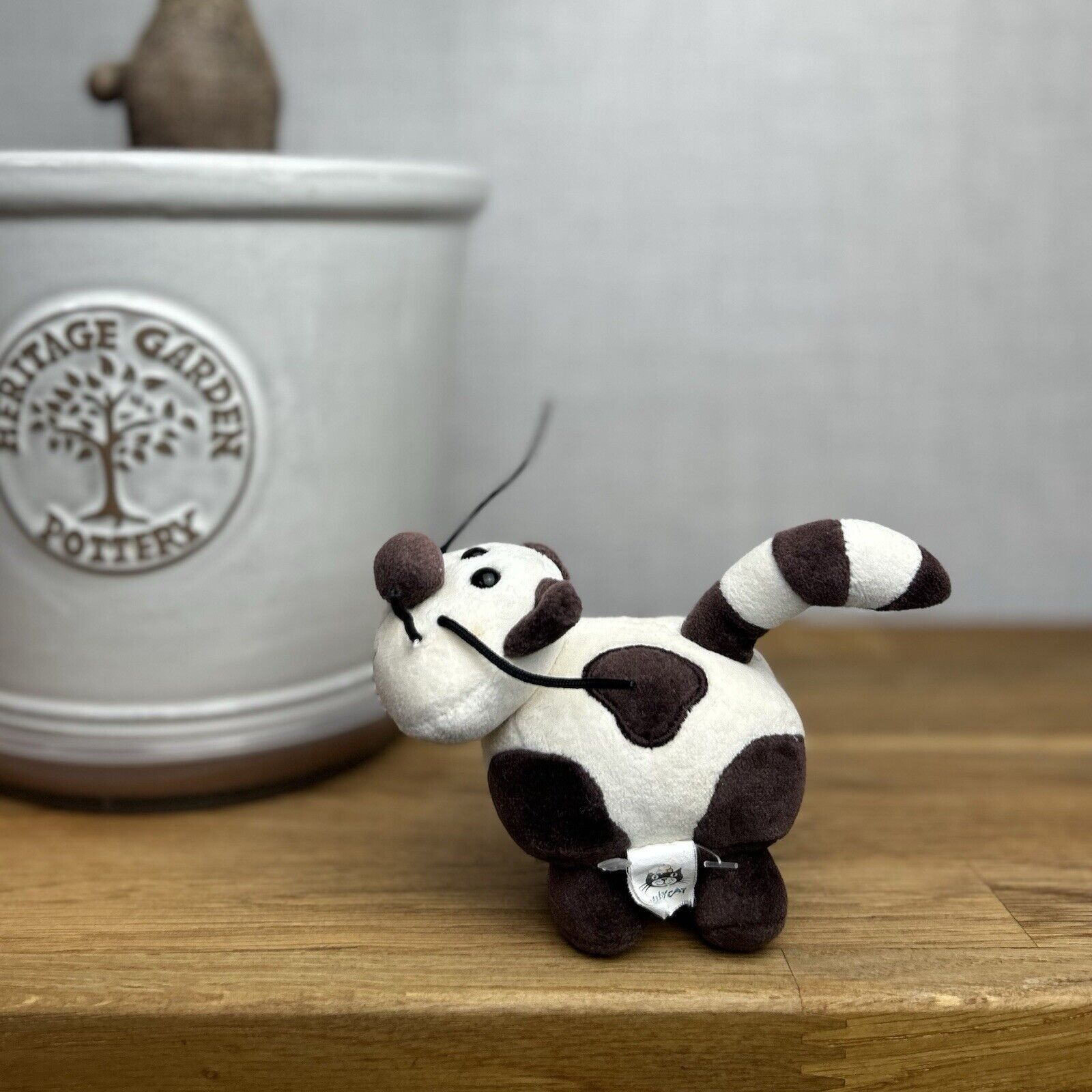 Jellycat Crazy Cat - Brown & White Tiny Vintage Cat - Cat With Whiskers 4”