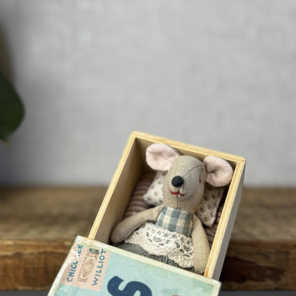 Maileg St Louis Matchbox Mouse - Wooden Matchbox Vintage Rare (Damage Matchbox)