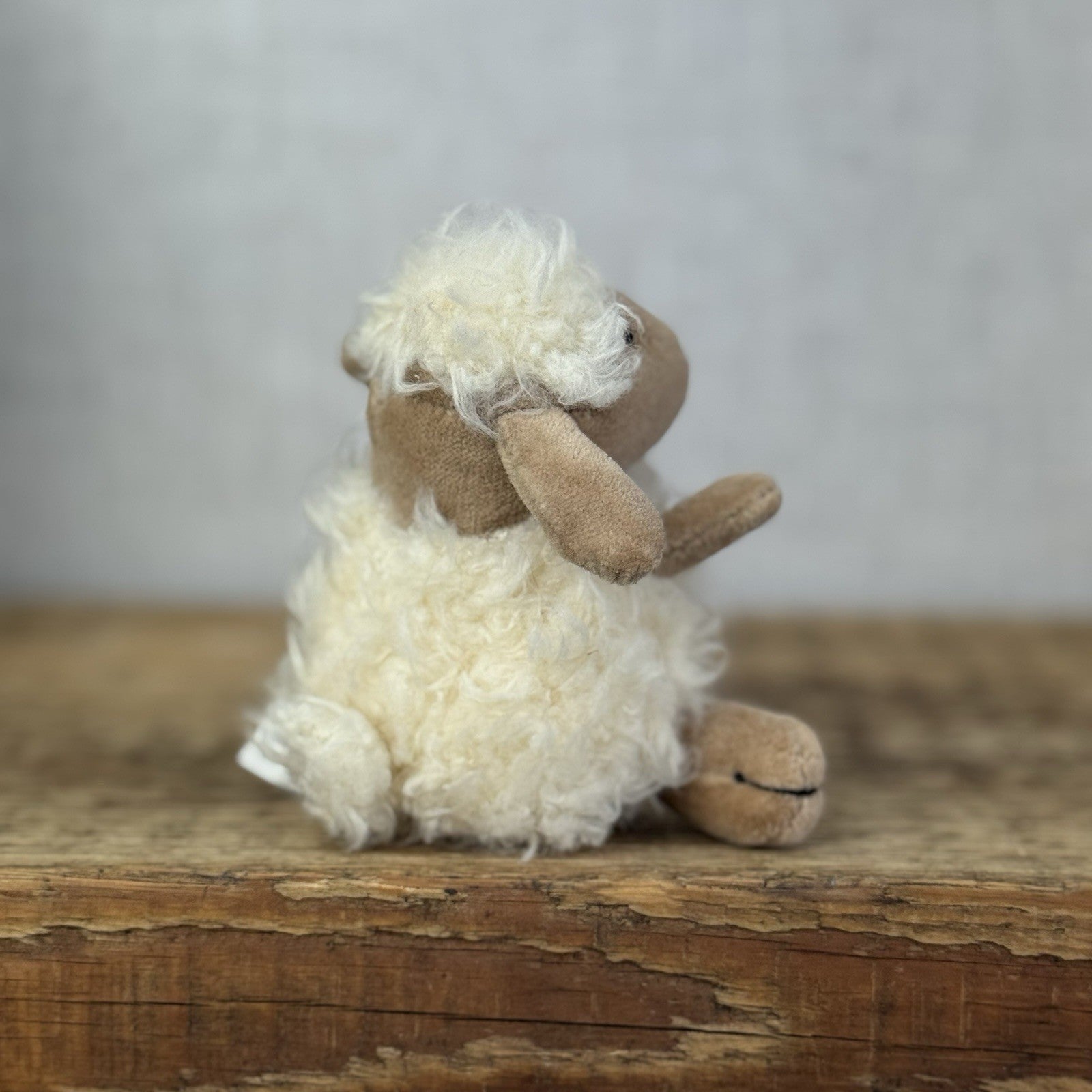 Jellycat Baby Puffball Sheep - Small Fluffy Cream Beanie Vintage With Tag 3”
