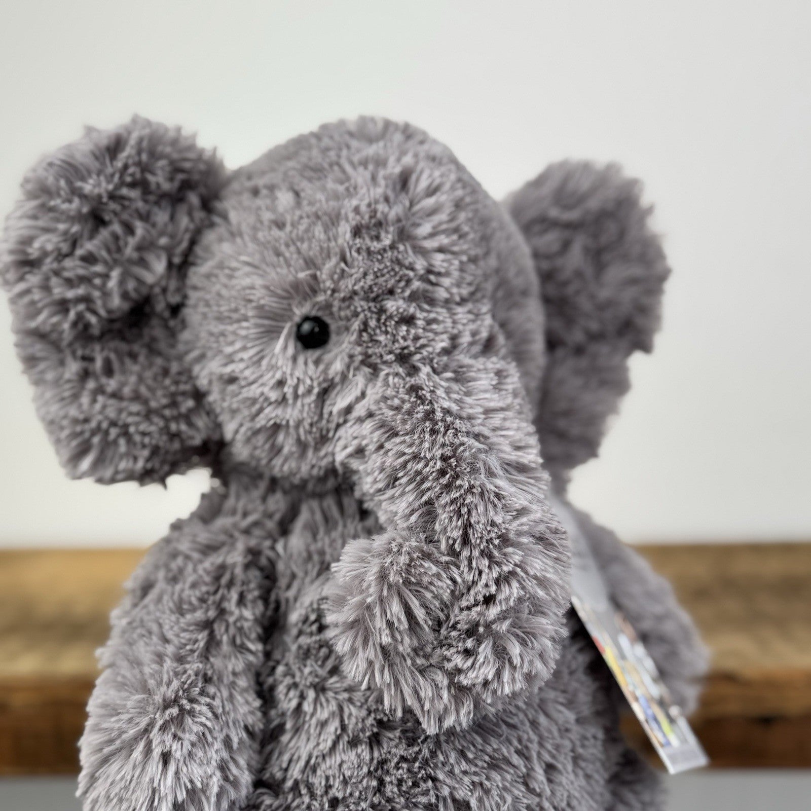 Jellycat Archibald Elephant - Grey Medium Beanie Textured Retired Elephant 11"