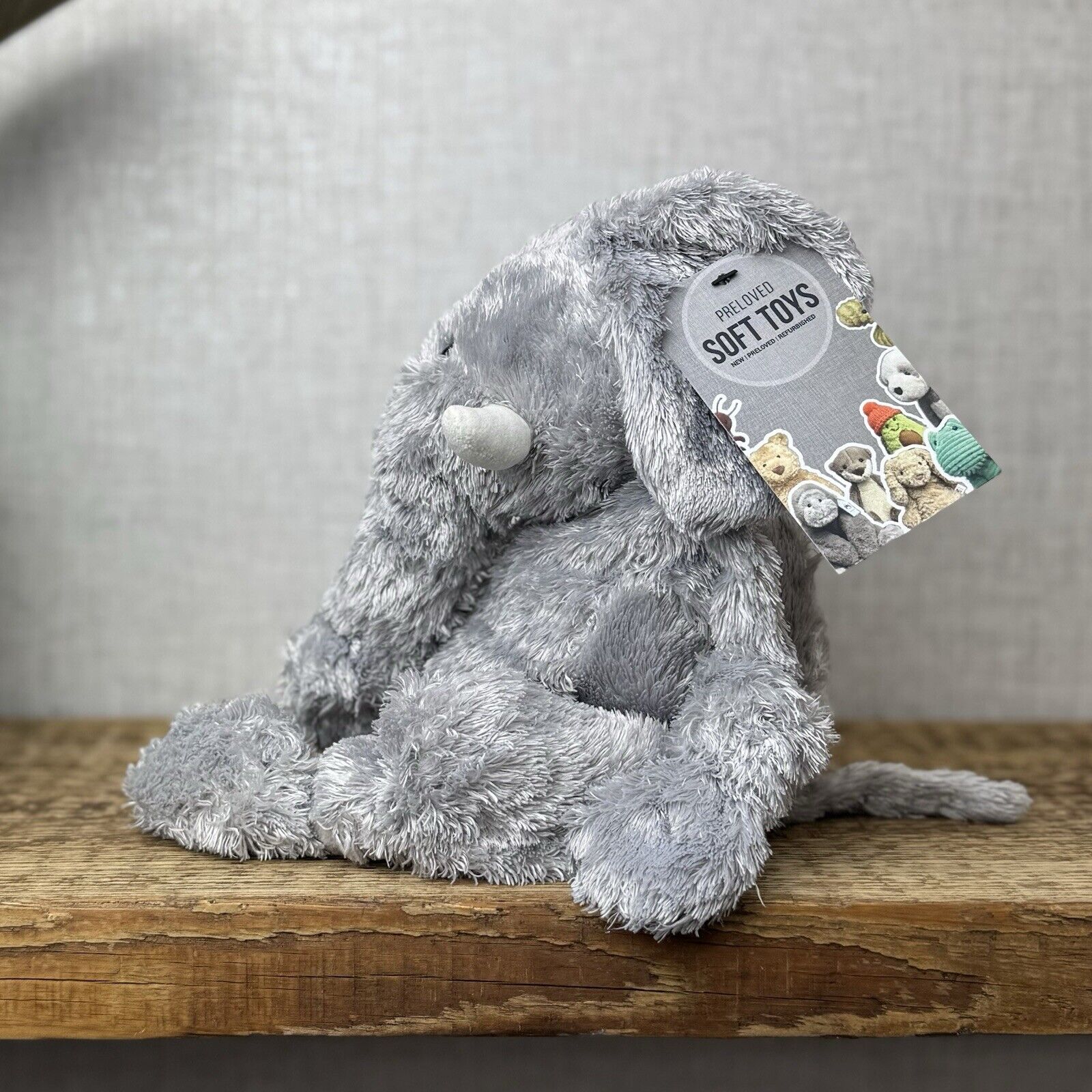 Jellycat Knotty Elephant - Jellycat Large Grey Floppy Elephant Toy Vintage 14"