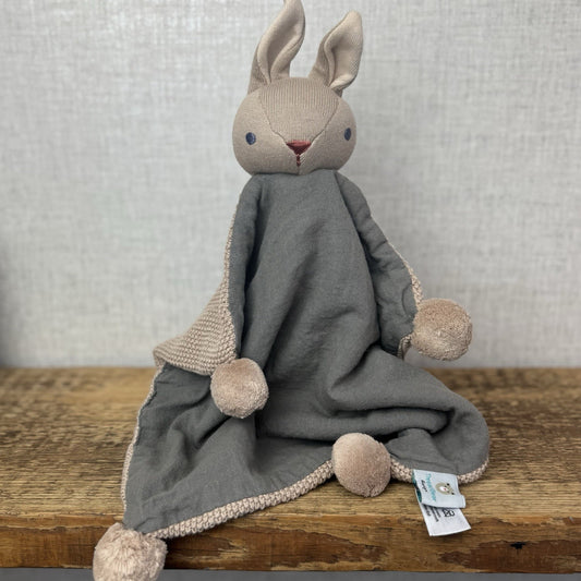 Threadbear Baby Threads Organic Comforter Bunny Rabbit Brown Grey Taupe NWOT